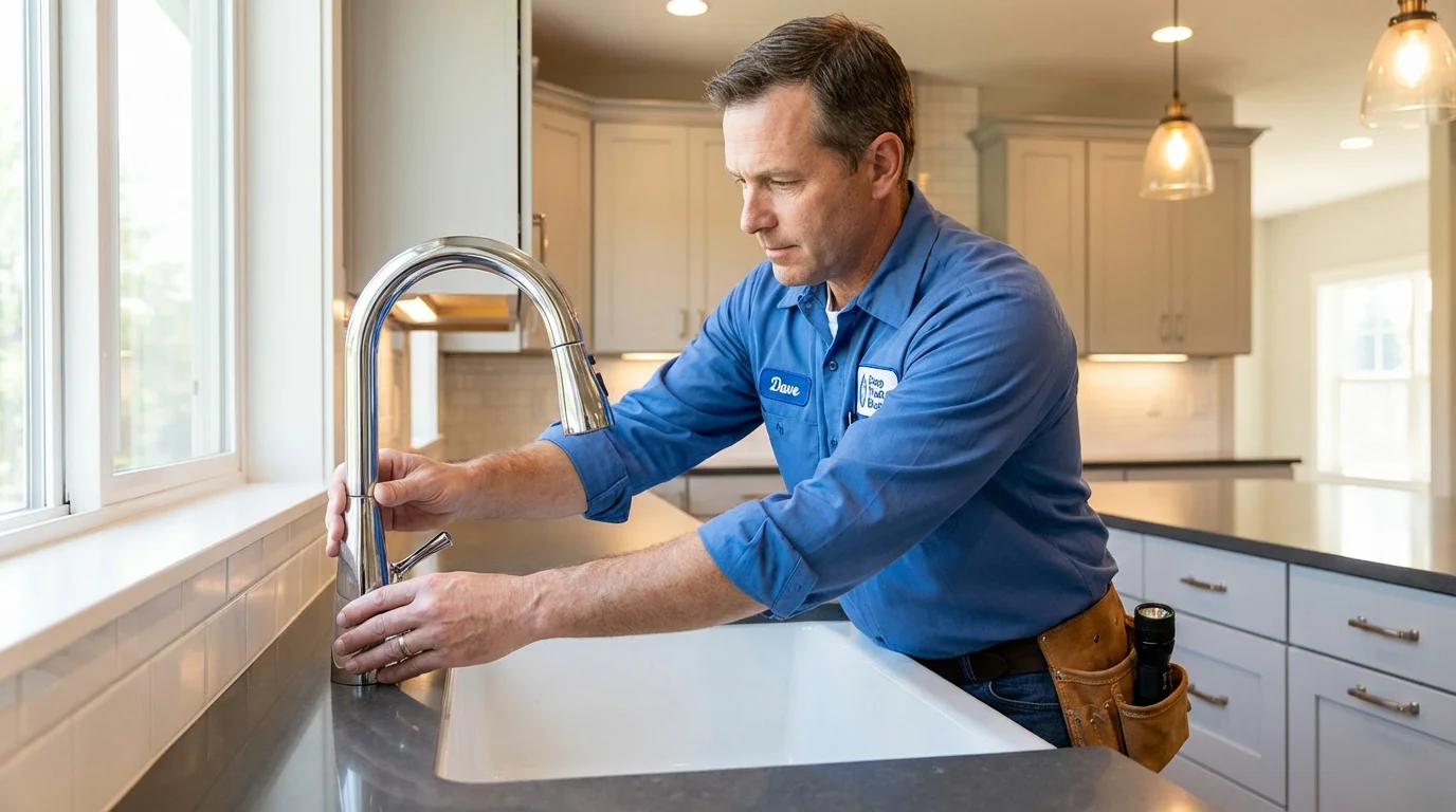 Kitchen faucet installation by Johns Plumbing LLC in Ashfield