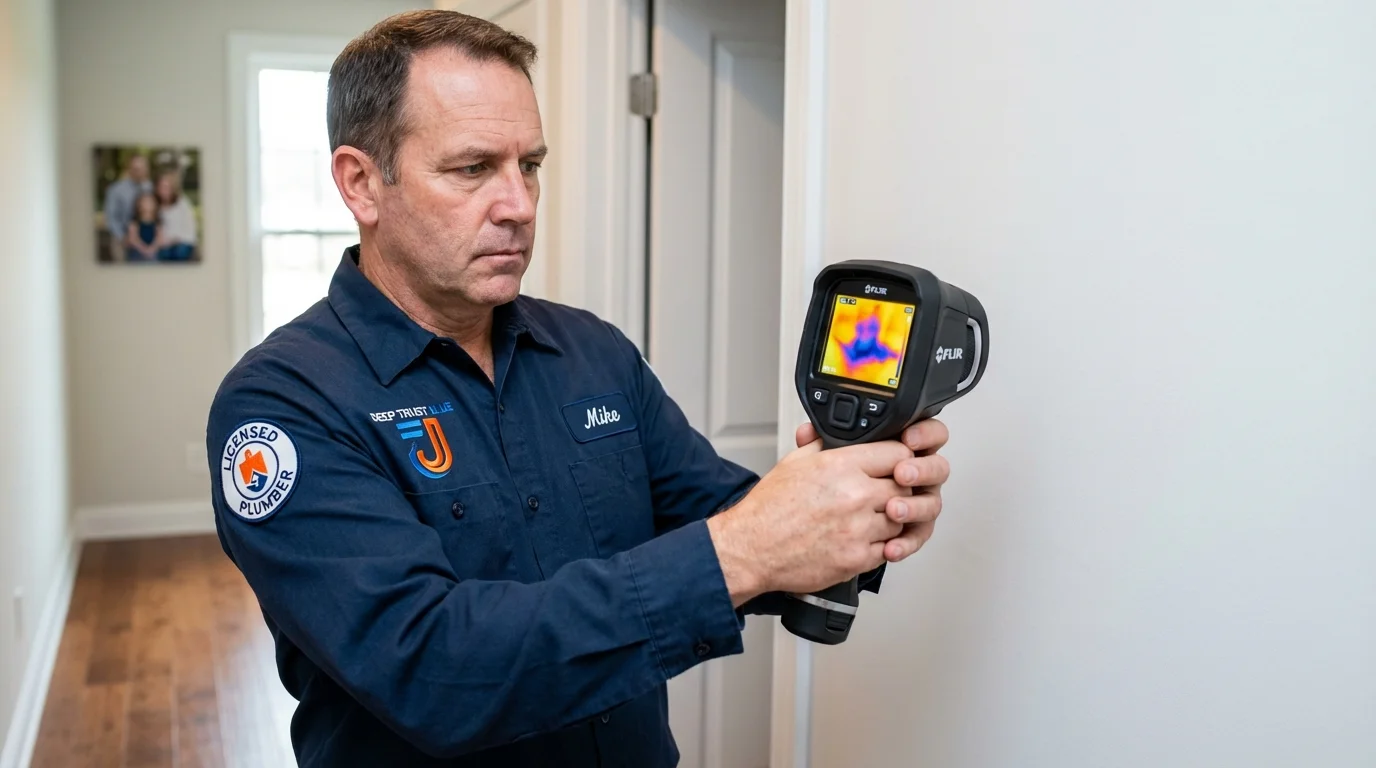 Thermal imaging leak detection by Johns Plumbing LLC in Ashfield